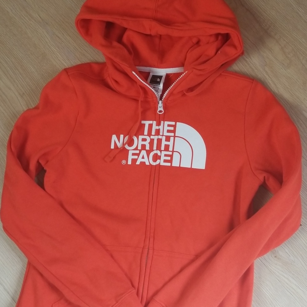 The North Face orange full zip hoodie